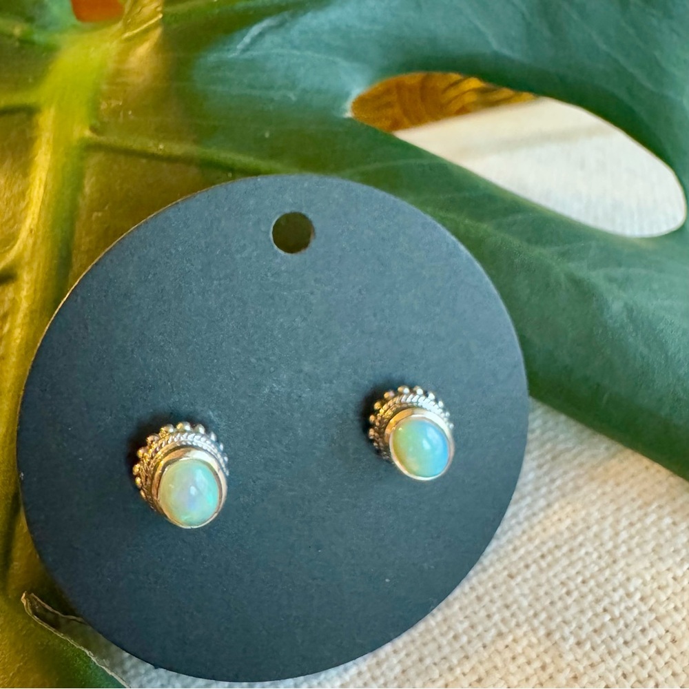 Opal Stud Earrings - image 1